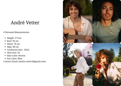 Portfoliobild in der Kategorie Modelbook von Model André Marvin 100223 ab Karlsruhe